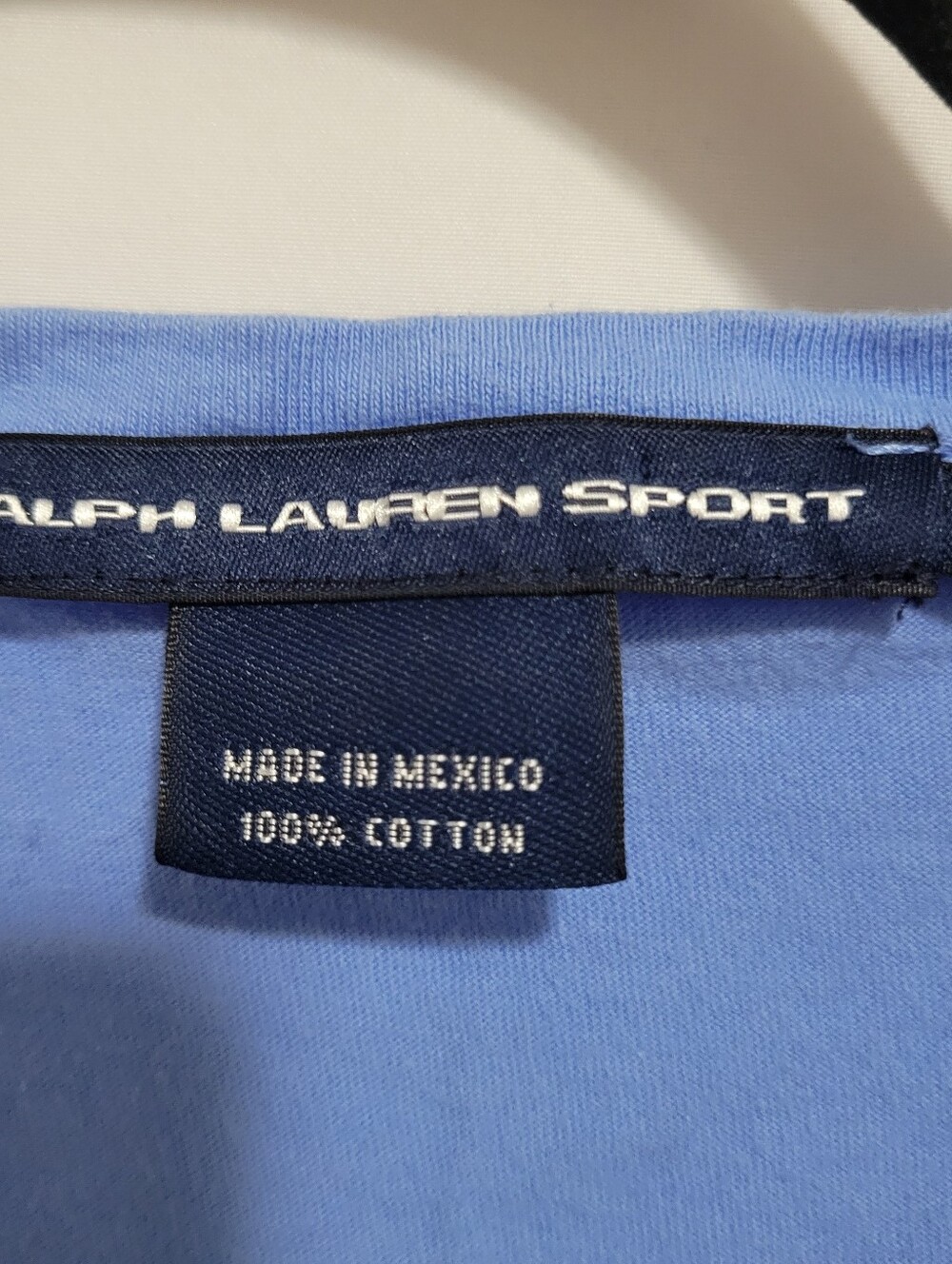 Ralph Lauren Sport Light Blue S/S V-Neck Tee with Gree Pony, Size XL - Picture 4 of 4